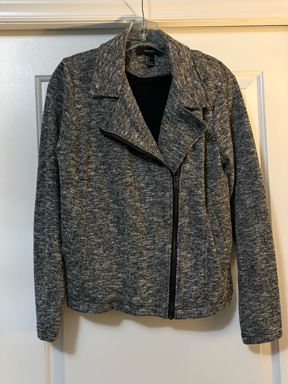 NWOT Forever 21 Gray Marled Moto-Style Jacket